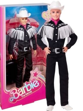 Barbie The Movie Ken Cowboy Doll Black White Western Outfit Collector